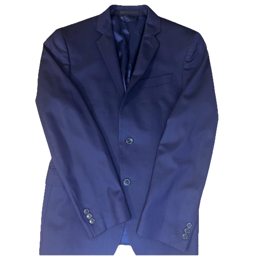 Versace Collection Men's 46 Suit Jacket Blazer Wool Blend Navy Blue Sport coat
